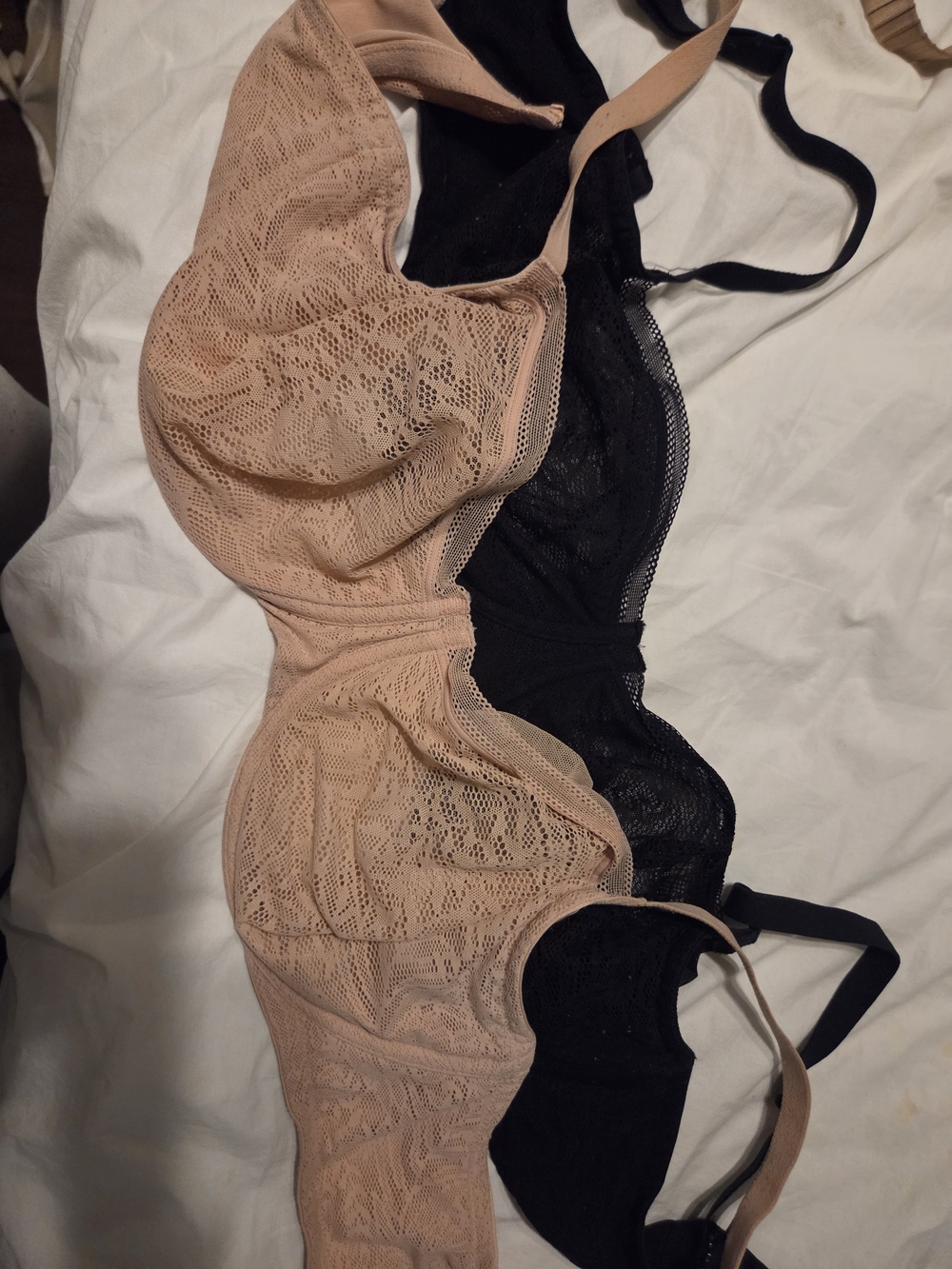 Soma 4 Bra Bundle - StretchLace Black and Nude 38G, Strapless & Sheer Navy 40DDD